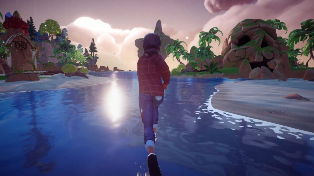 Seu personagem explorando o mundo de Dreamlight Valley