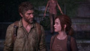 Ellie e Joel se entreolhando