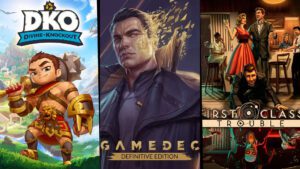Capas dos jogos gratuitos da primeira quinzena de janeiro na Epic Games, Divine Knockout, Gamedec e First Class Trouble