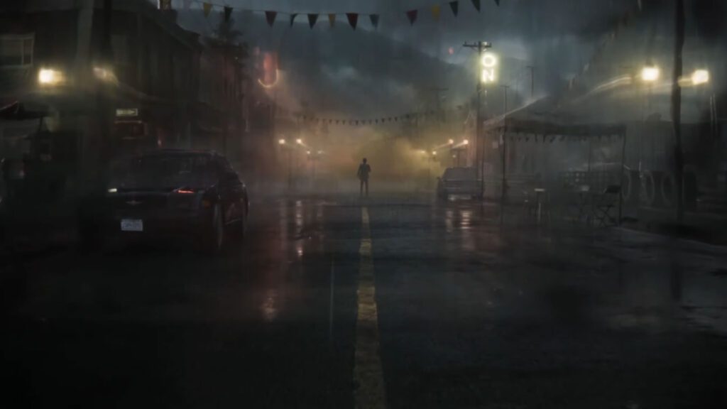 Alan no meio da pequena cidade em transformação